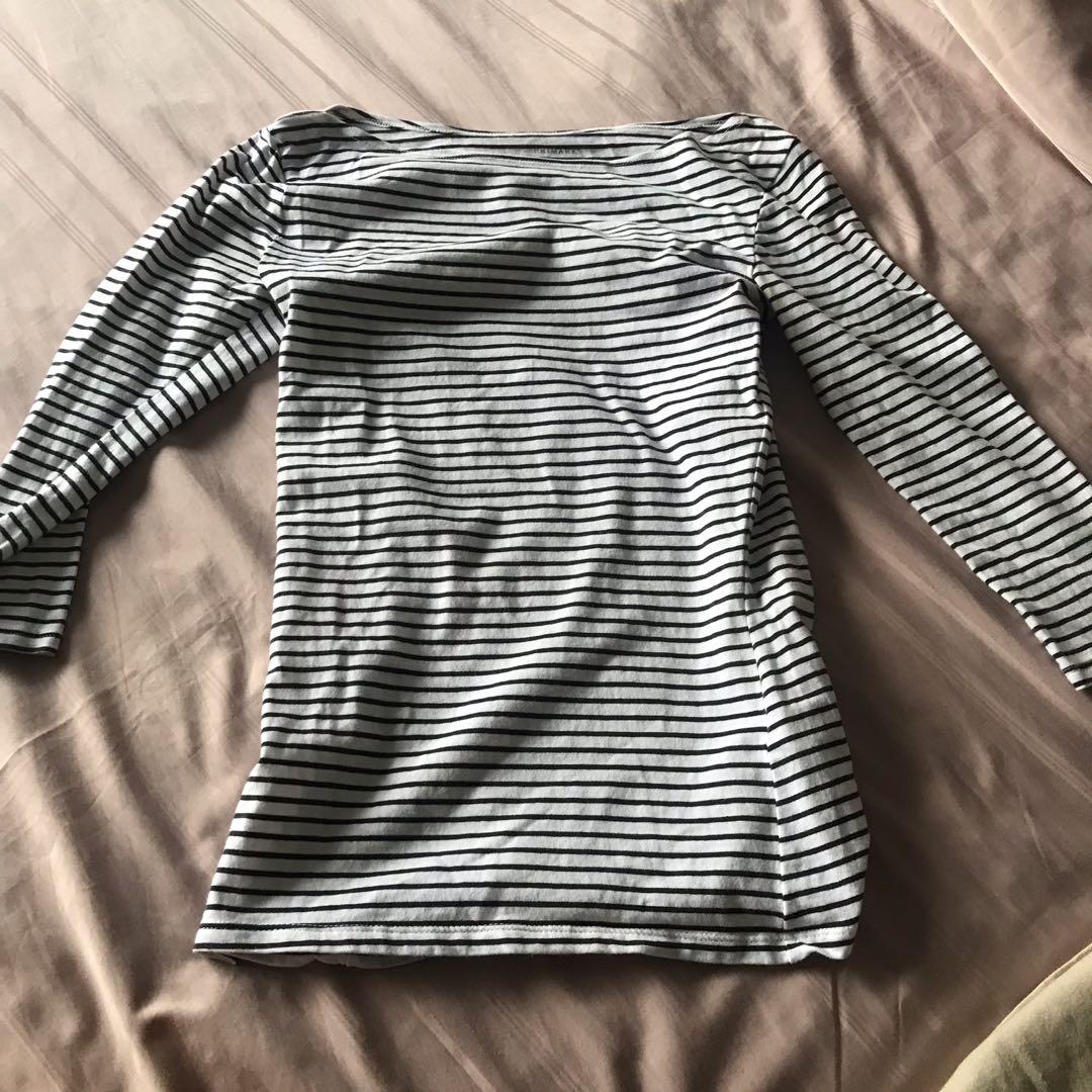 PRIMARK white stripe black Long sleeve