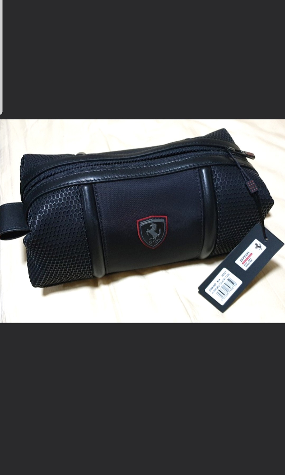 RARE! FERRARI HYPERGRID TRAVEL BEAUTY POUCH/ BAG. SOLD OUT IN STORE!, Men's  Fashion, Bags, Belt bags, Clutches and Pouches on Carousell