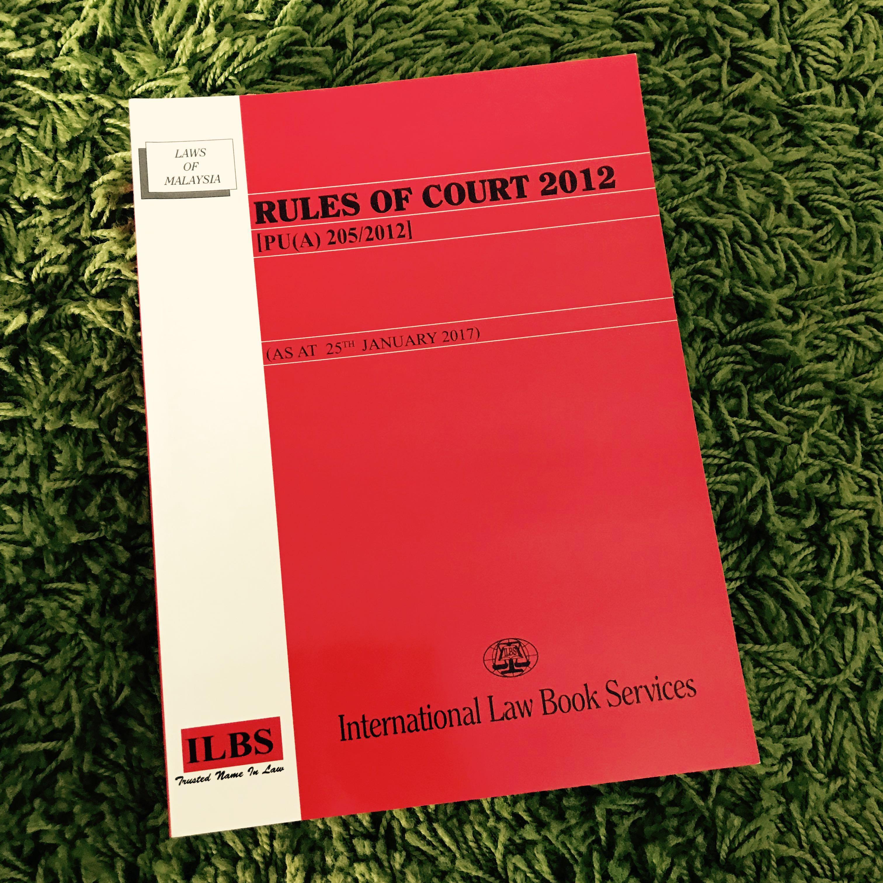 Rules Of Court 2012 Law Statute Books Stationery Books On Carousell