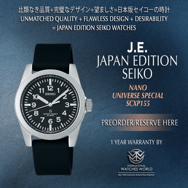 SEIKO JAPAN EDITION X NANO UNIVERSE QUARTZ SCXP155 BLACK DIAL SILVER CASE,  Mobile Phones & Gadgets, Wearables & Smart Watches on Carousell