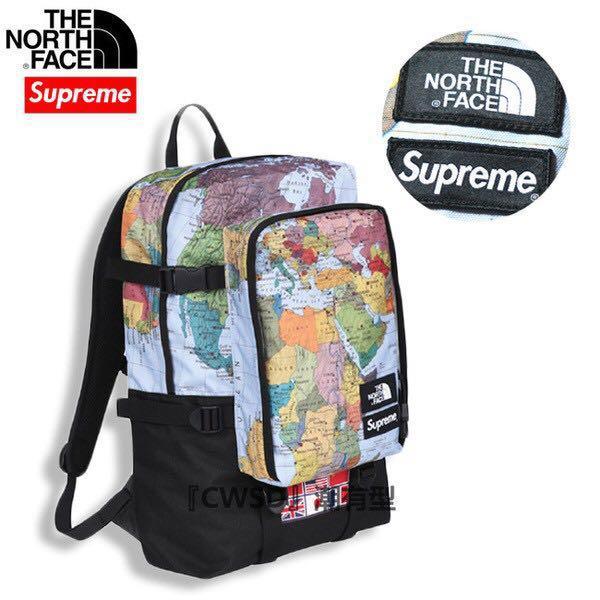 north face x supreme map
