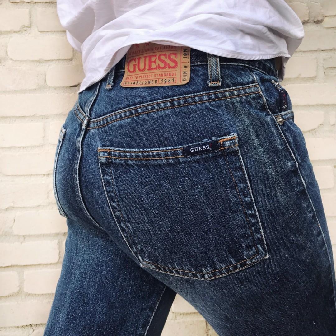Vintage 060 Guess denim jeans boot leg raw hem limited edition