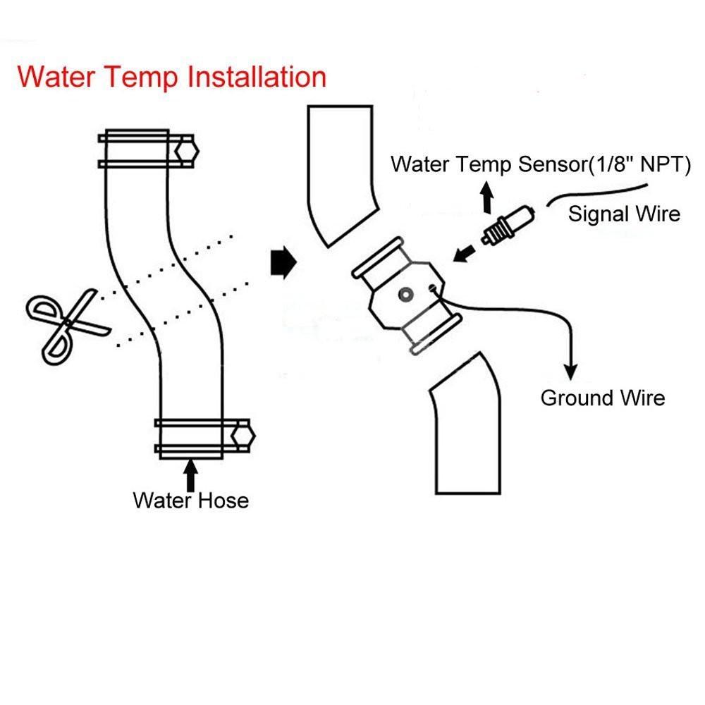 28MM38MM Blue Water Temp Gauge Sensor Adapter Radiator Hose Sensor