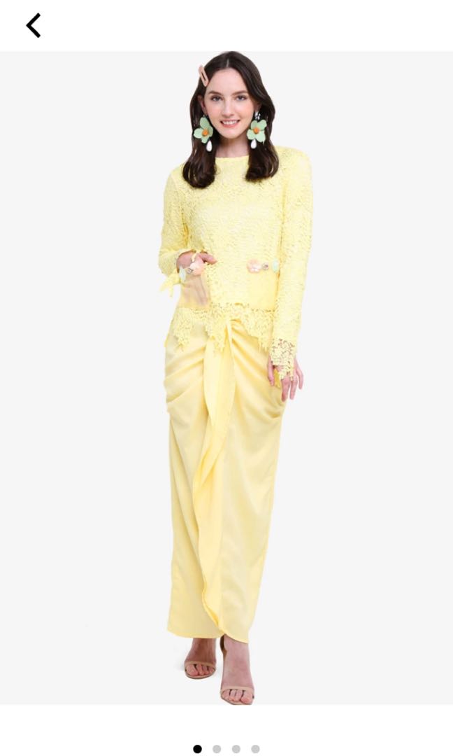 Baju kurung pastel yellow clearance
