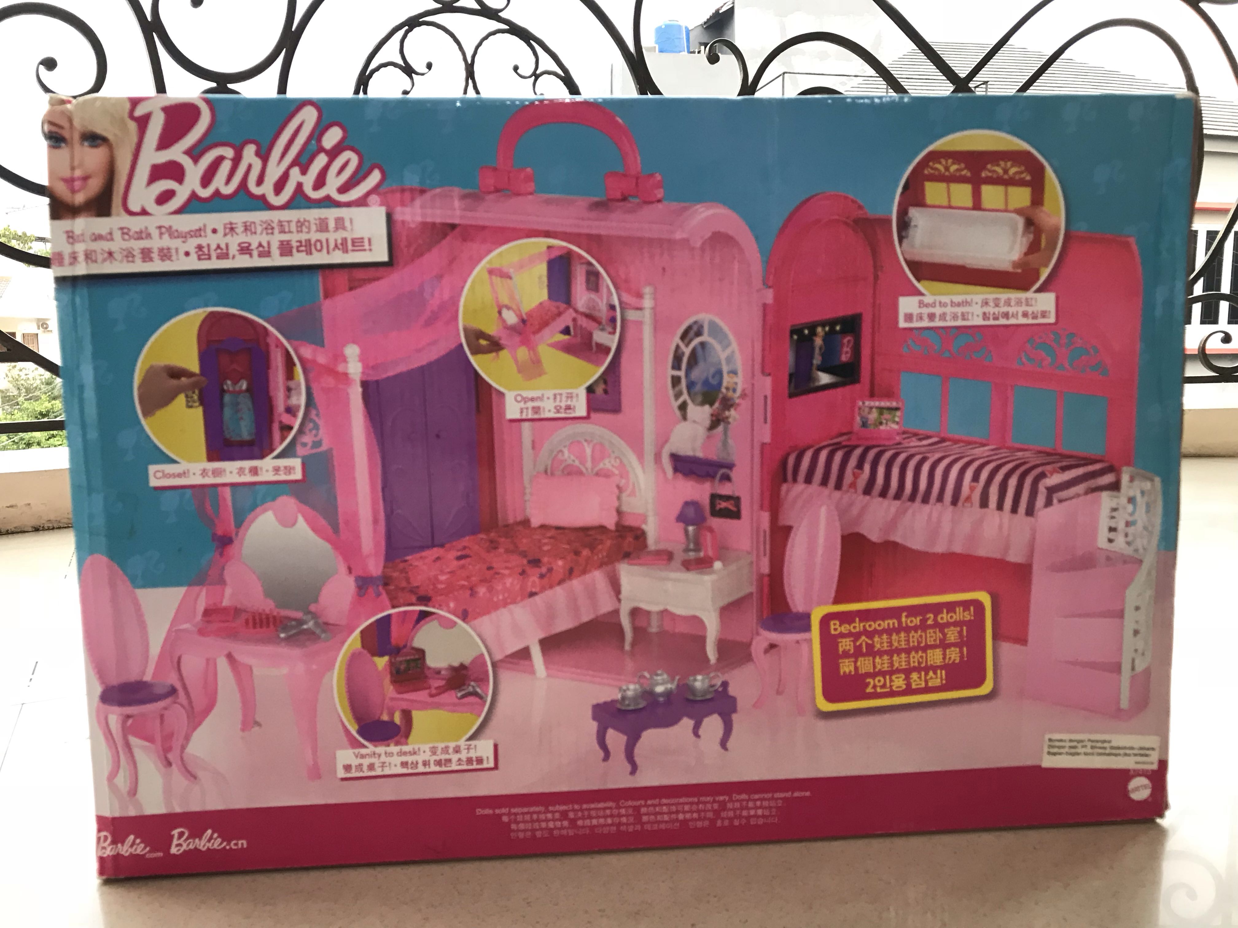 barbie bed and bath playset