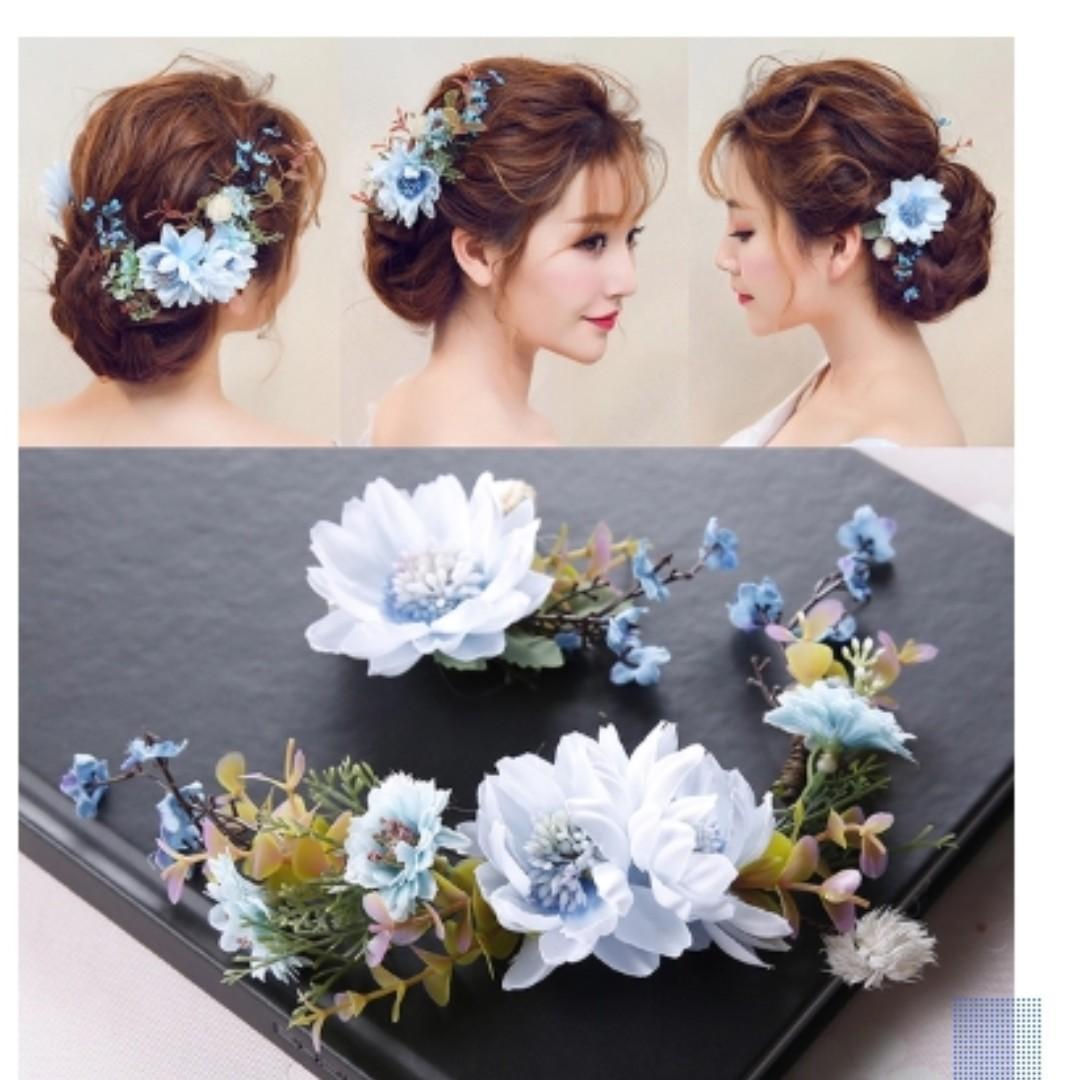 long flower hair piece