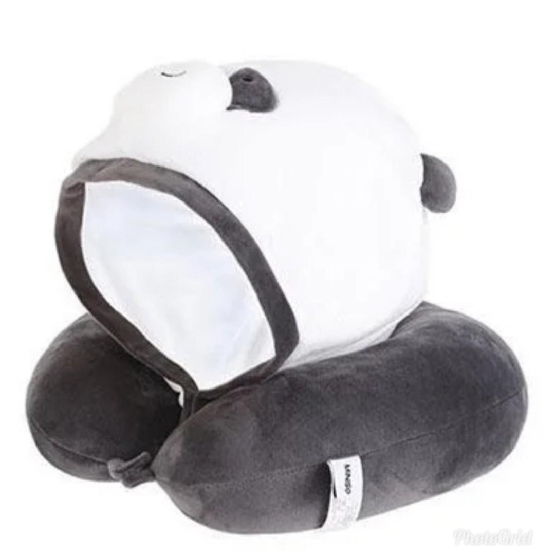 BNWT Miniso Panda Neck Pillow with Hood, Hobbies & Toys, Travel, Travel