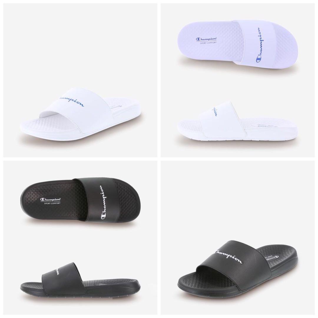 mens black champion slides