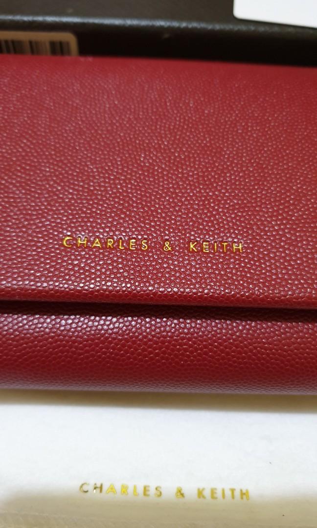 charles and keith red wallet