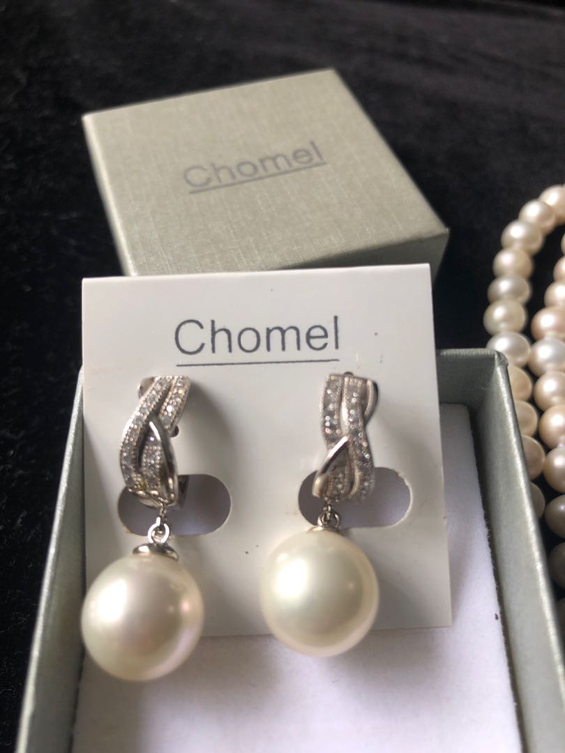 Chomel pearl earrings 13mm Women s Fashion Jewelry Organisers