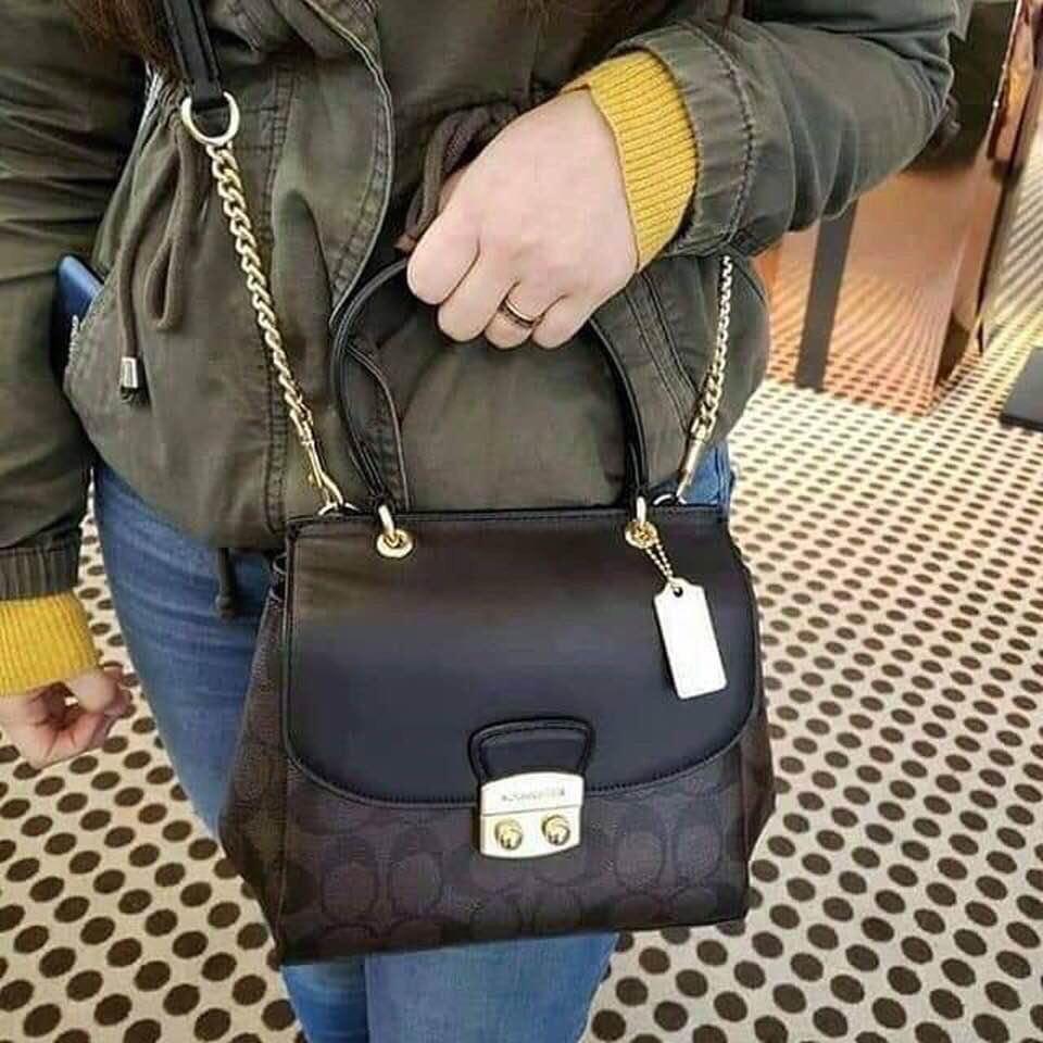 COACH AVARY FLAP CARRYALL IN SIGNATURE CANVAS F38069