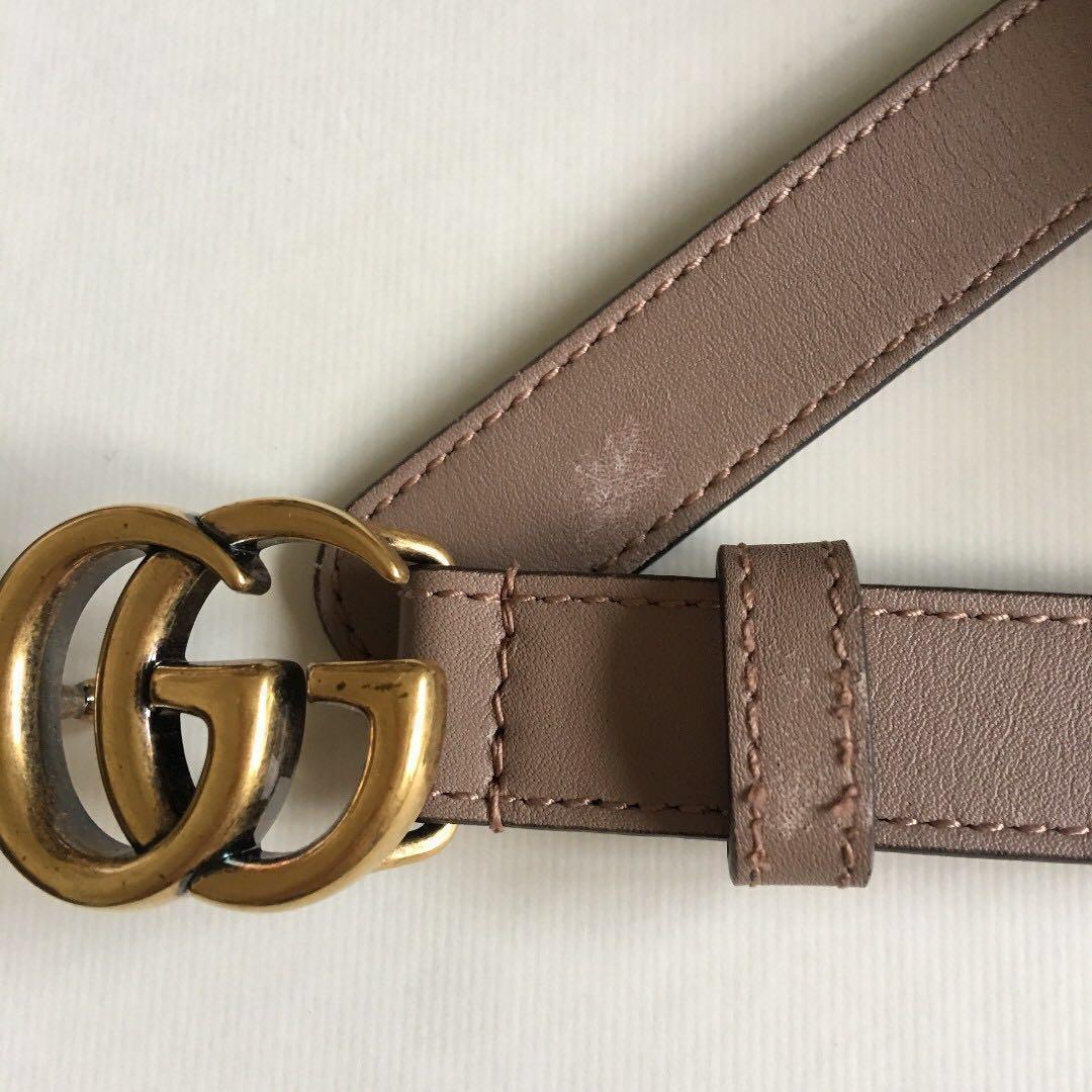 Dusty Pink Nude Gucci Marmont belt Dustbag only Luxury Accessories on Carousell