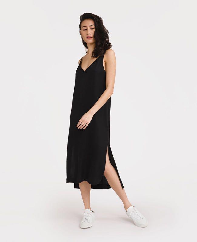 Grana Chinese Silk V Neck Slip Dress Women s Fashion Tops