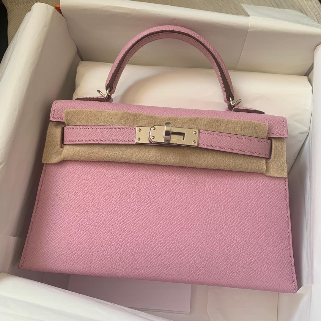 Hermes Kelly 20 Bubblegum pink Epsom Phw, Luxury, Bags & Wallets on  Carousell