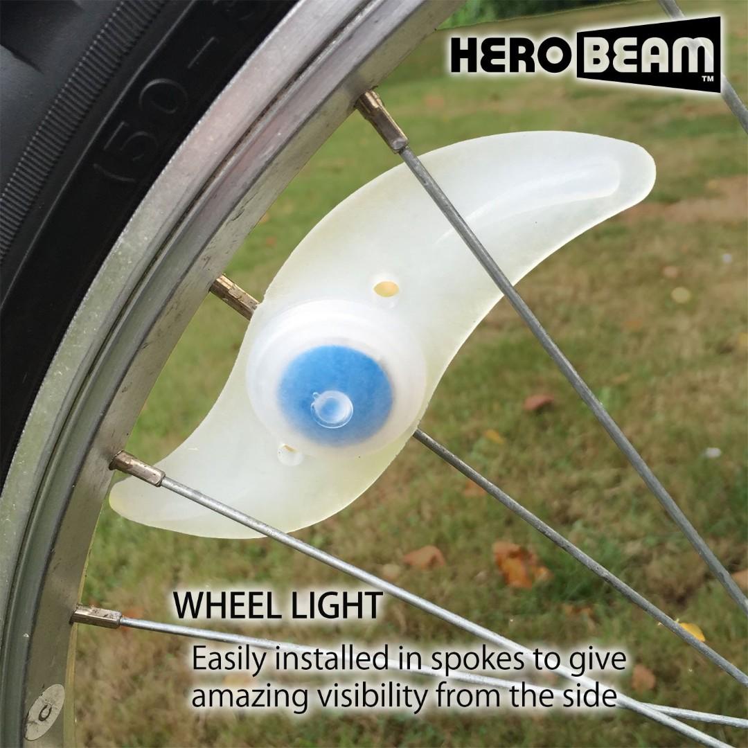 HeroBeam Bike Lights Double Set The Ultimate Lighting and Safety Pack of Super Bright Front Bicycle Lights Tail Lights and Wheel Lights Furniture Home Living Lighting Fans Lighting on