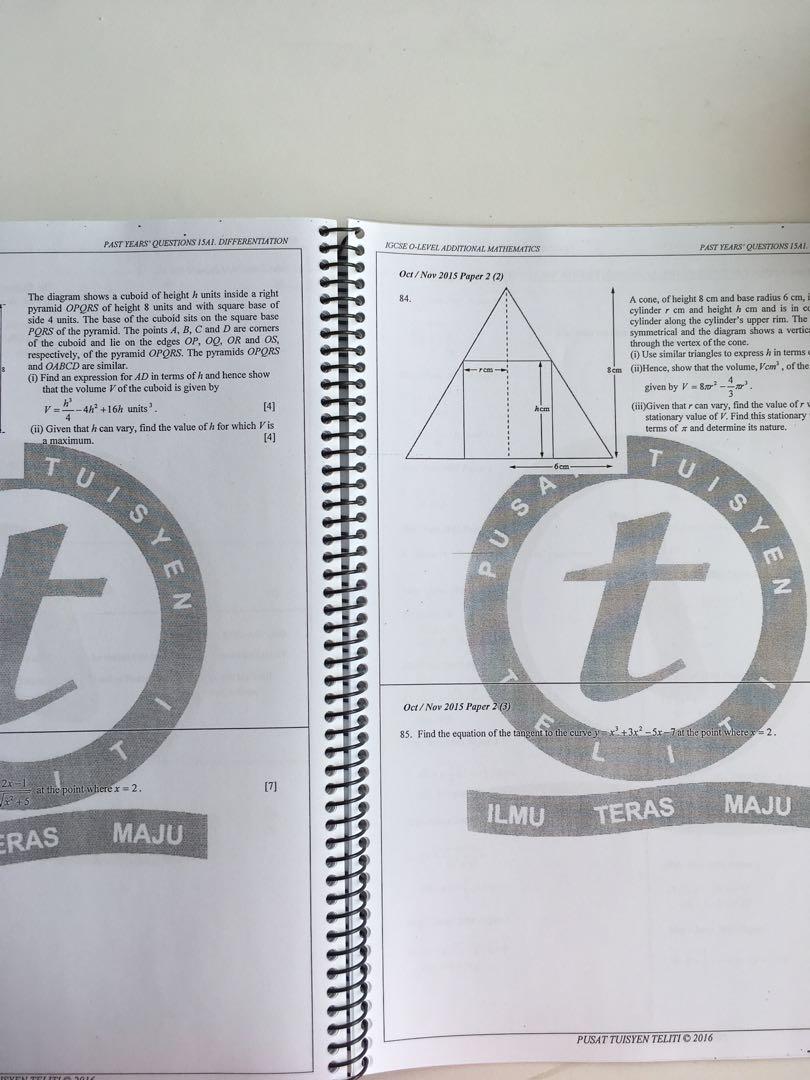 Igcse O Level Additional Mathematics Paper 1 2 Topical Past Year Question S Hobbies Toys Igcse O Level Additional Mathematics Paper 1 2 Topical Past Year Question S Hobbies Toys