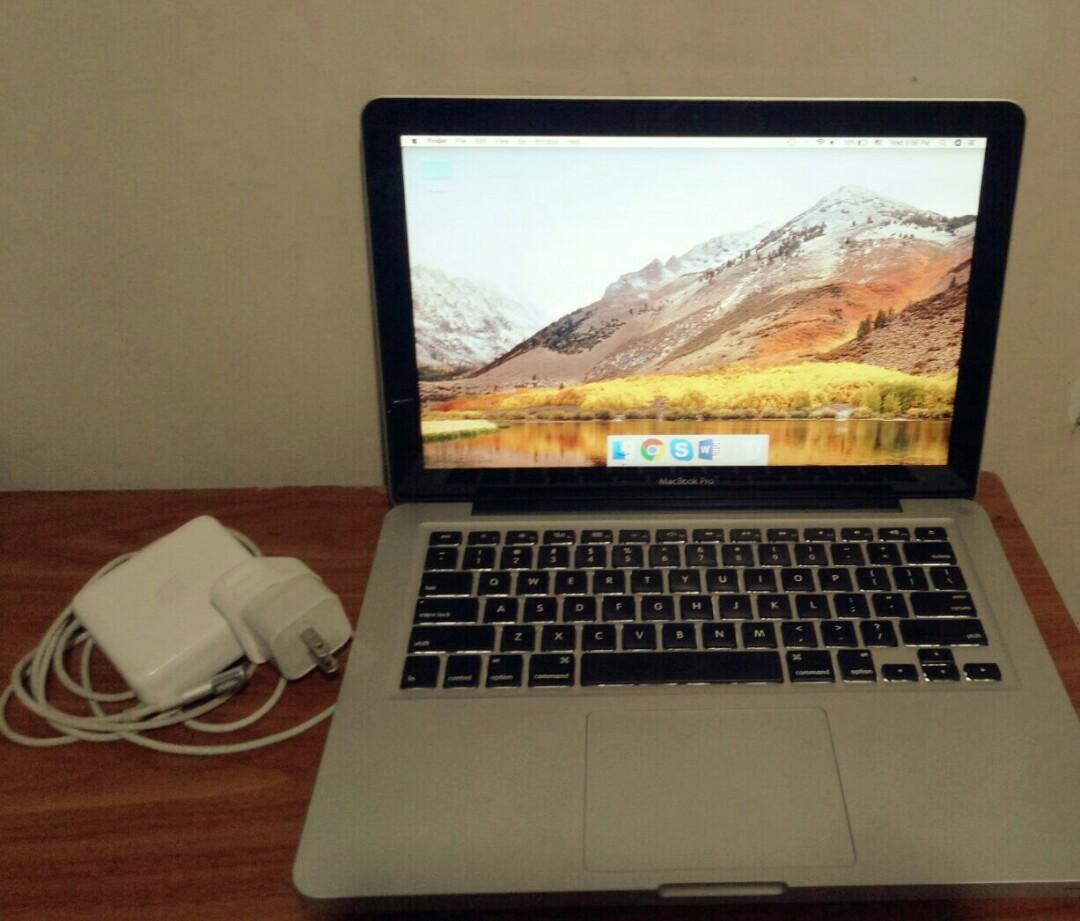 MacBook Pro 13 inch Late 2011 (Category: Laptops & Notebooks) located in Pasay City. Submitted by littlesecrets.sh (Listing ID 229372174, Image 1). Description: 99% smooth. LCD working very well. All keys working and still crisp. Trackpad and speaker fully functional. Specs: - macOS High Sierra - 2.4Ghz Intel Core i5 - 4GB Memory - Intel HD Graphics 3000 384MB RFS: Upgrade to Air See pictures. Test all you want upon meet up. Unit and charger only