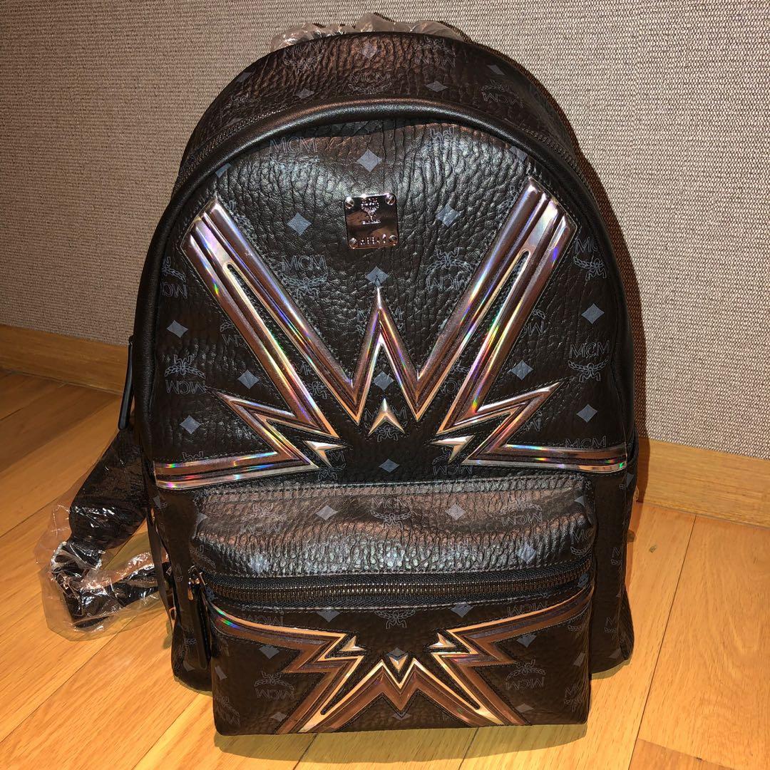 Mcm Black Holographic Leather Backpack Bag Men S Fashion Bags Wallets Backpacks On Carousell