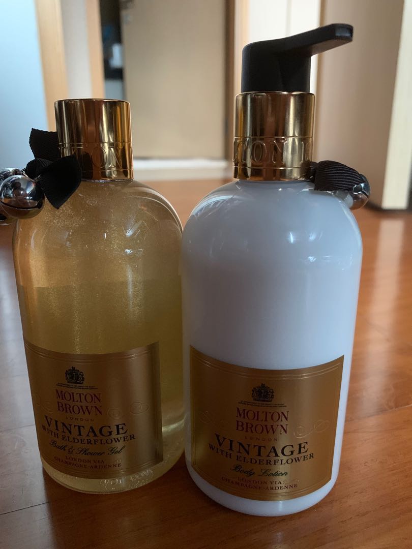 Molton brown Vintage with elderflower shower gel & body lotion, Beauty