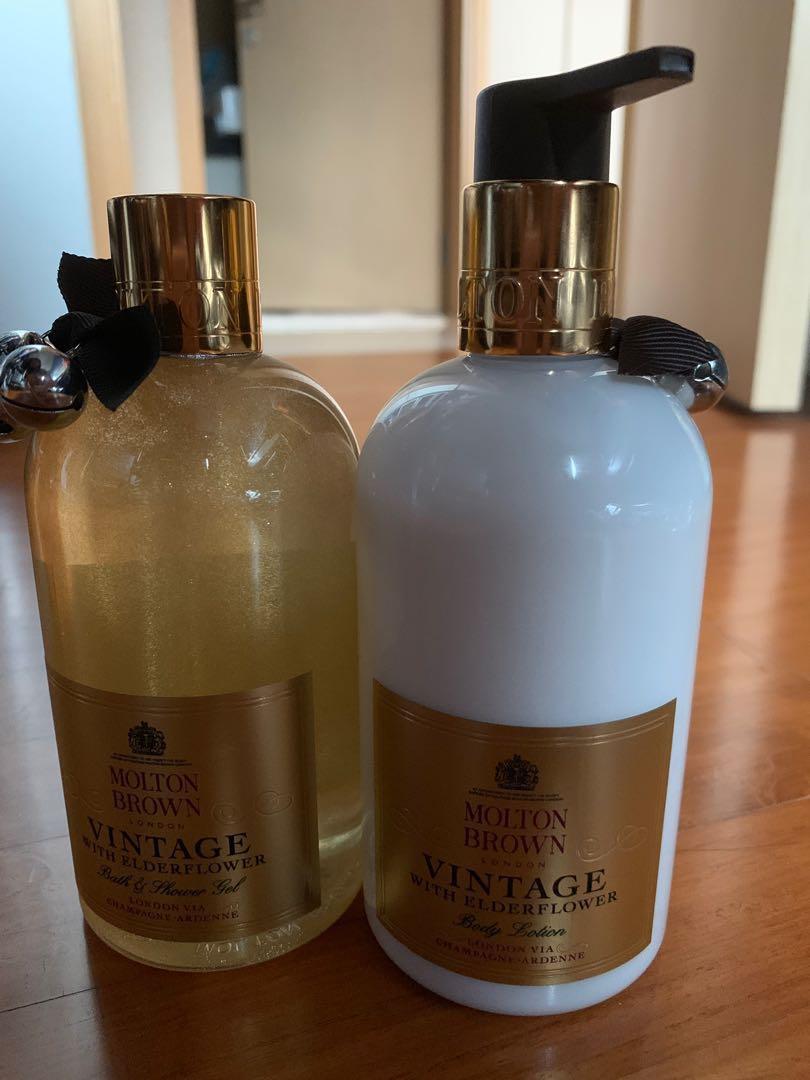 Molton brown Vintage with elderflower shower gel & body lotion, Beauty