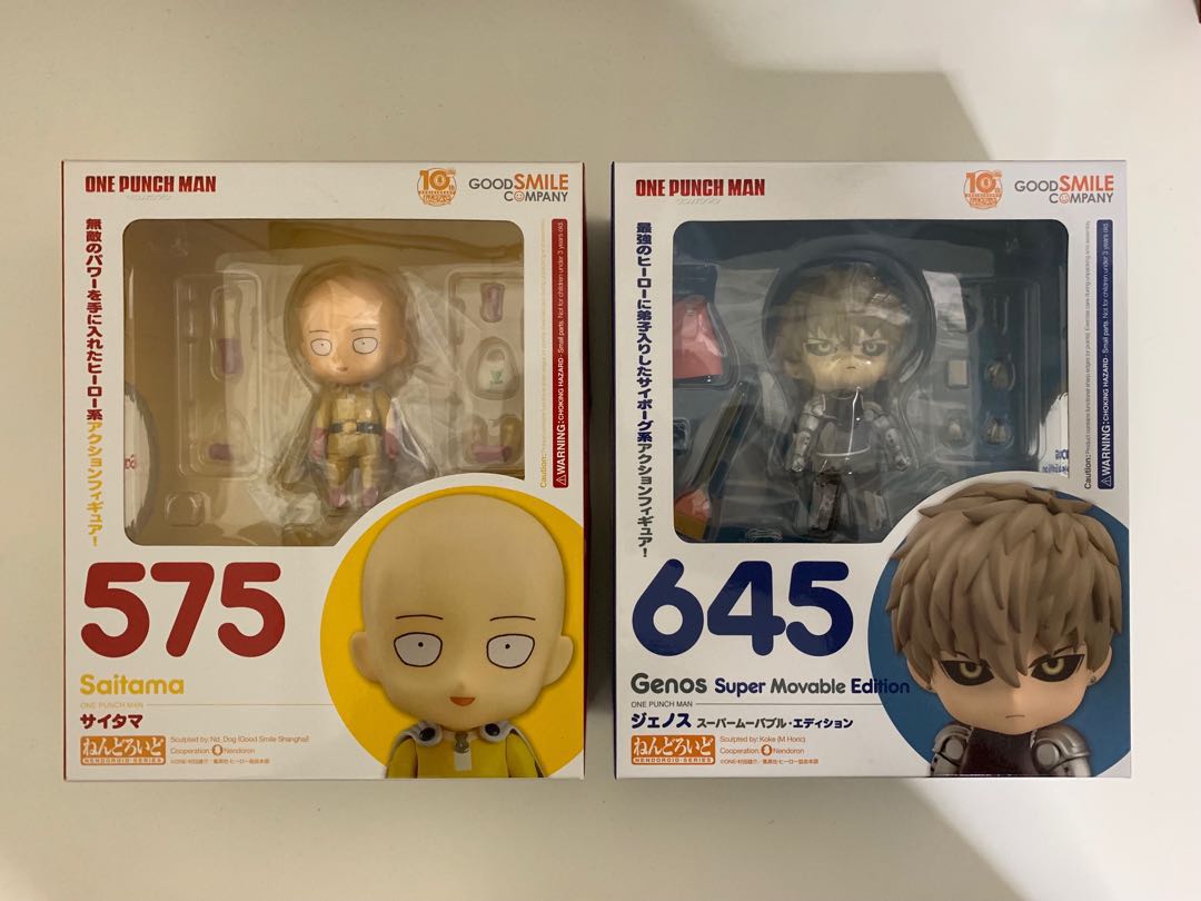 Nendoroid One Punch Man 575 Saitama 645 Genos Toys Games Bricks Figurines On Carousell - cute genos in a bag one punch man roblox
