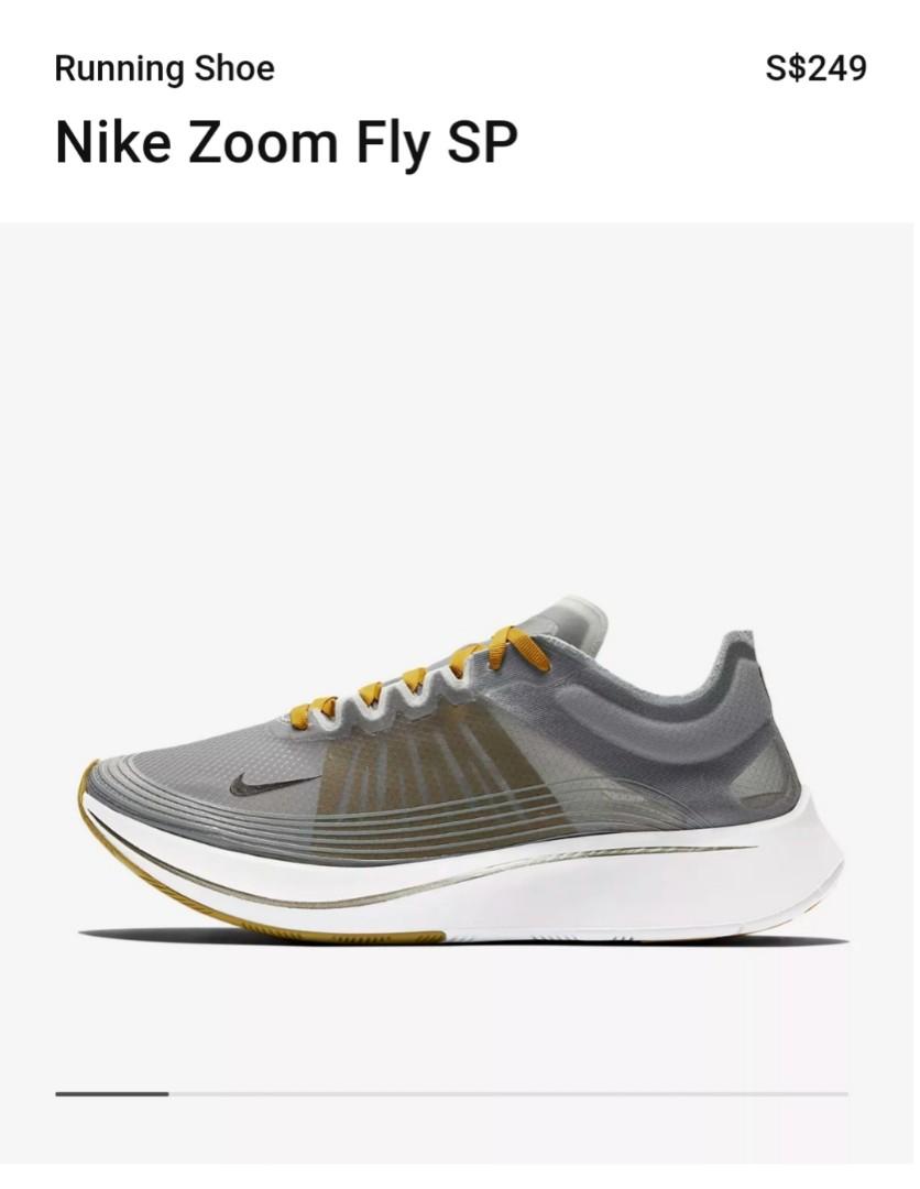 nike running zoom fly sp trainers in grey