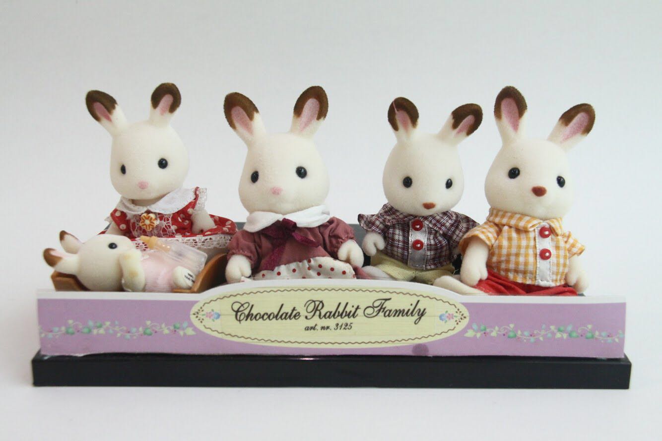 sylvanian families chocolate rabbit twins set