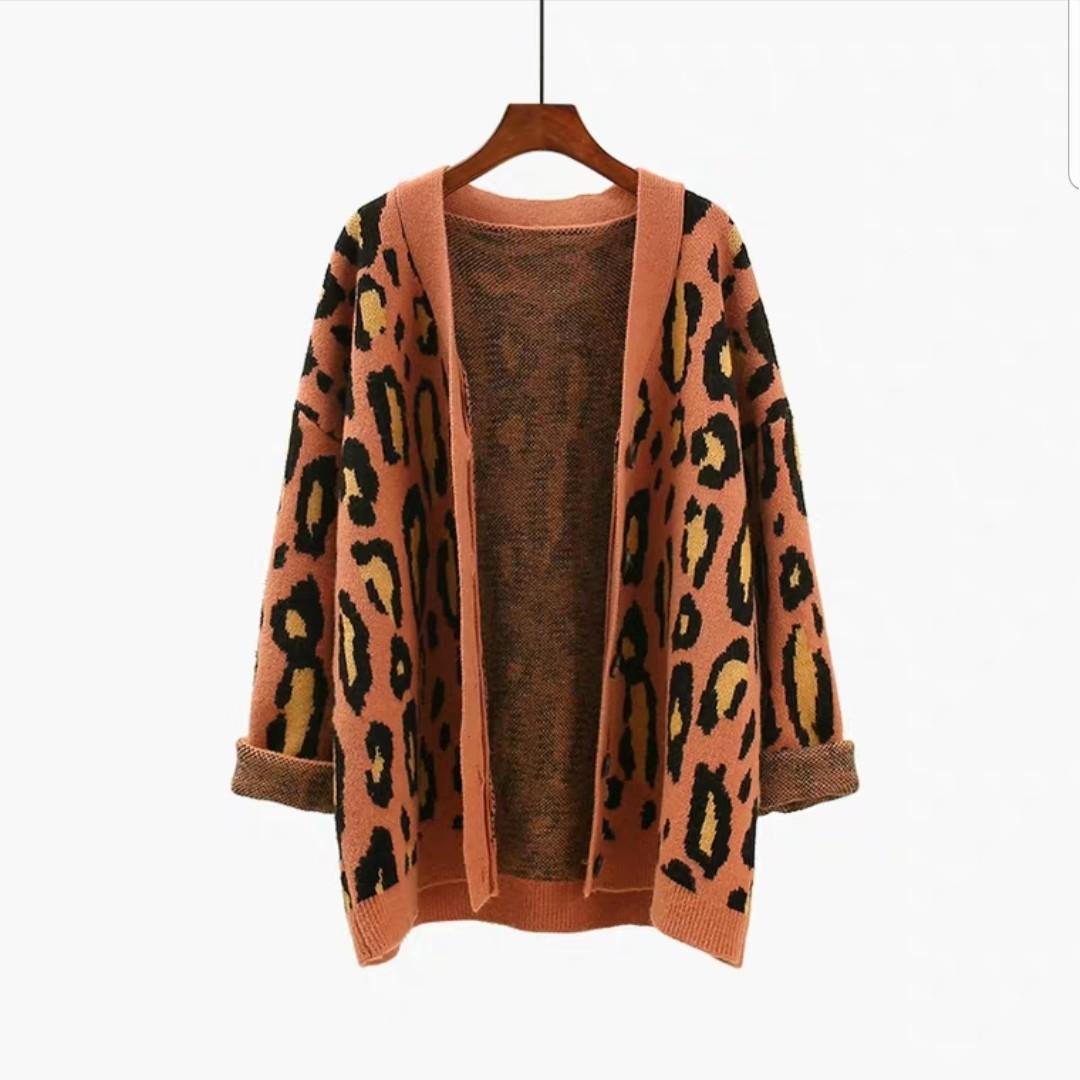 Cheetah print sweater cardigan hot sale