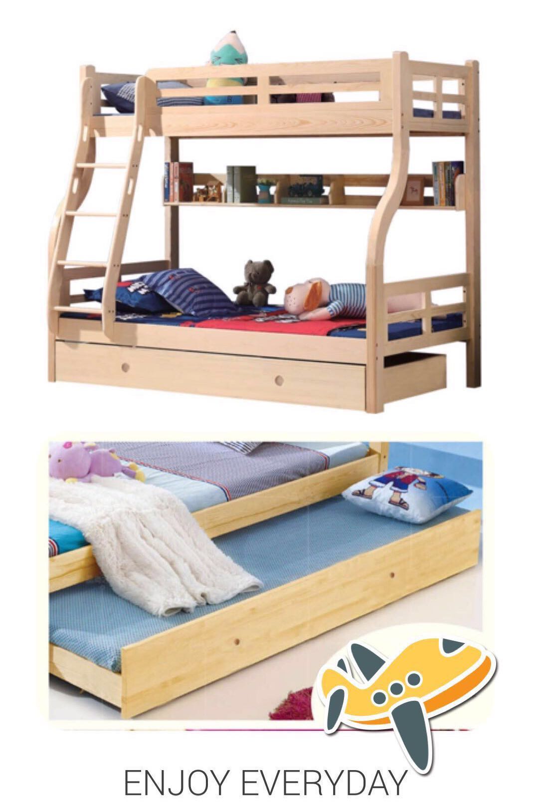 Bunk Bed Trundler Tow Pull Out, Triple Bunk Bed Pull Out