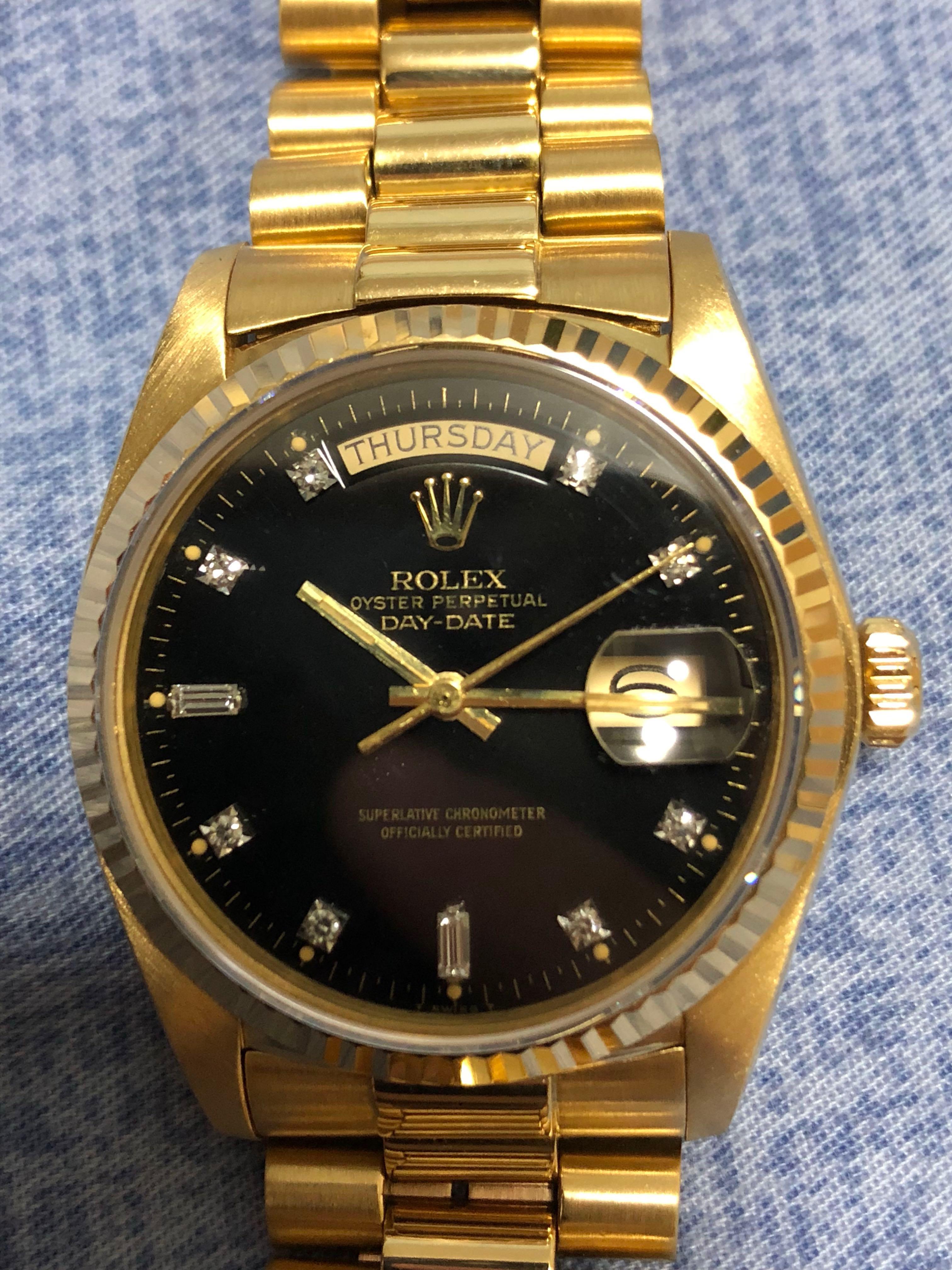 Rolex 18038 day date with factory black 