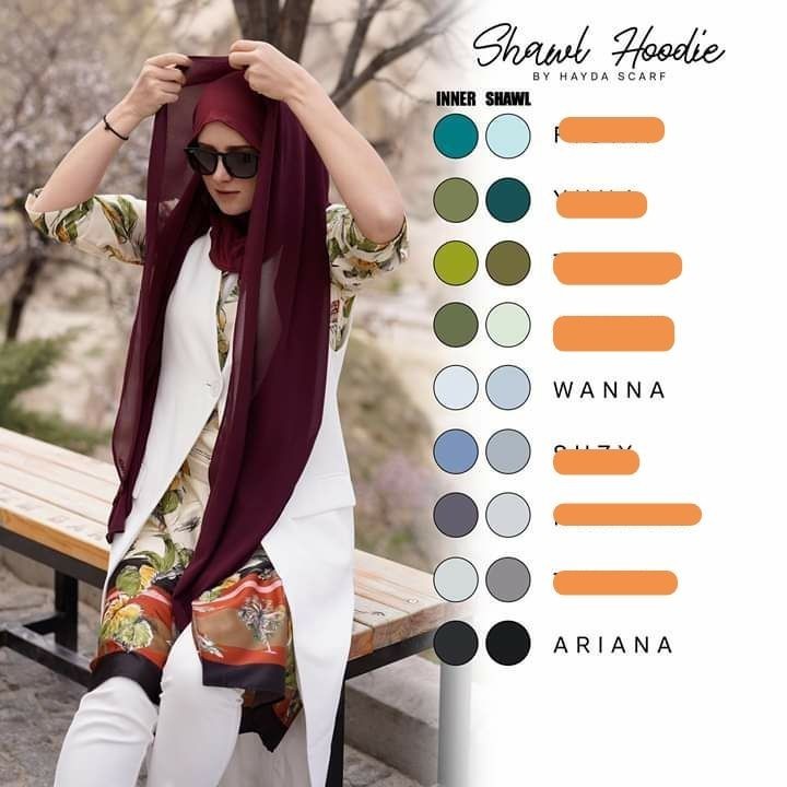 Shawl hoodie hayda scarf top