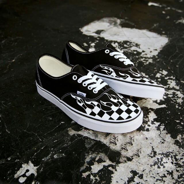 vans authentic flame checkerboard