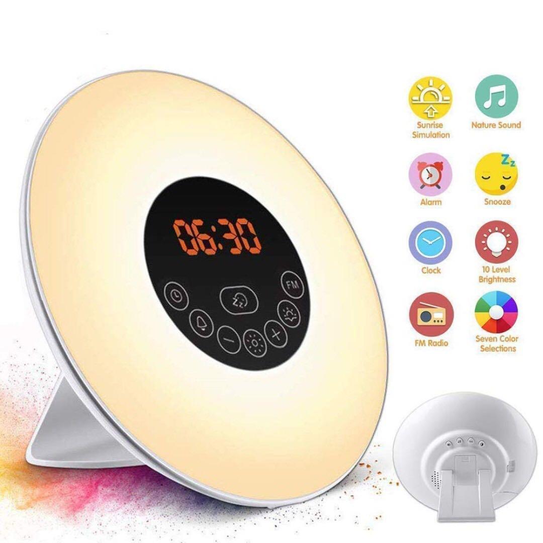 Solmore Alarm Clock Wake Up Light Led Night 6 Natural Sounds Solmore Alarm Clock Wake Up Light Led