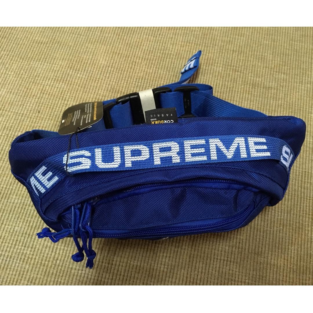 blue supreme crossbody bag