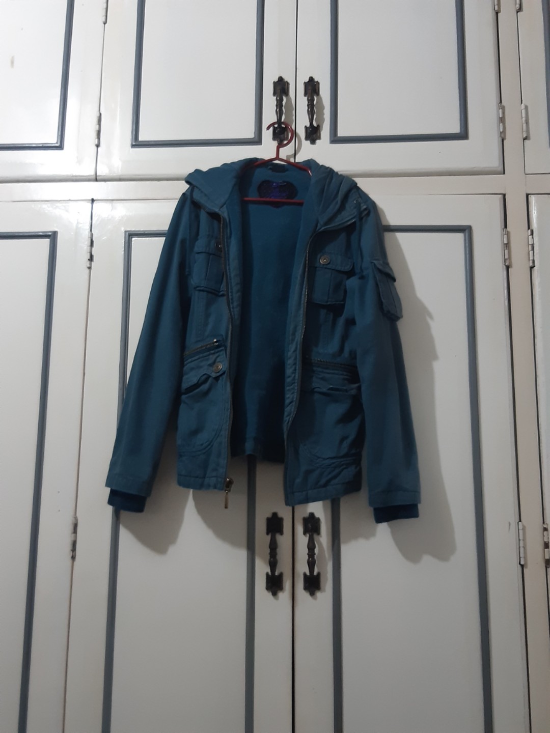 Teal Blue Jacket, Women's Fashion, Coats, Jackets and Outerwear on