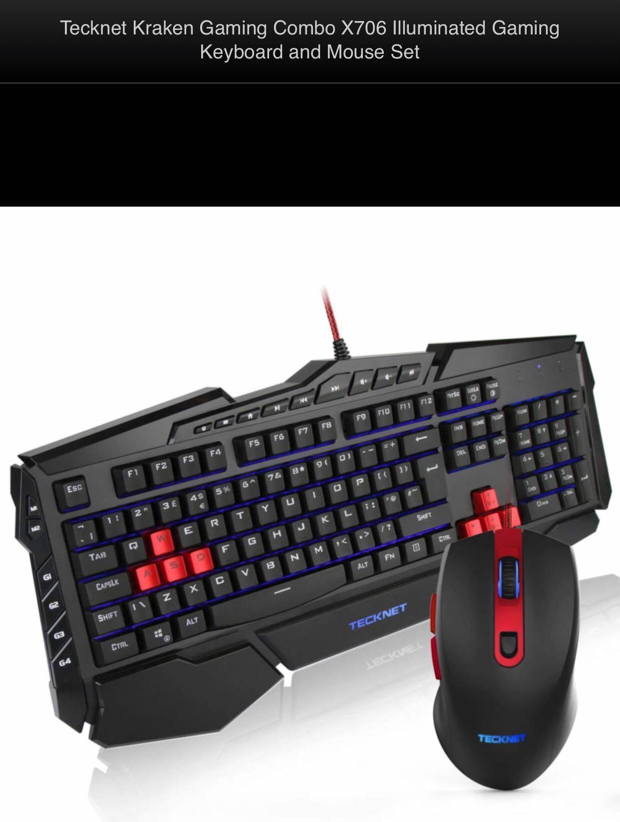 Professional Gaming combo X706 Illuminated Gaming Keyboard and Mouse Set, Computers