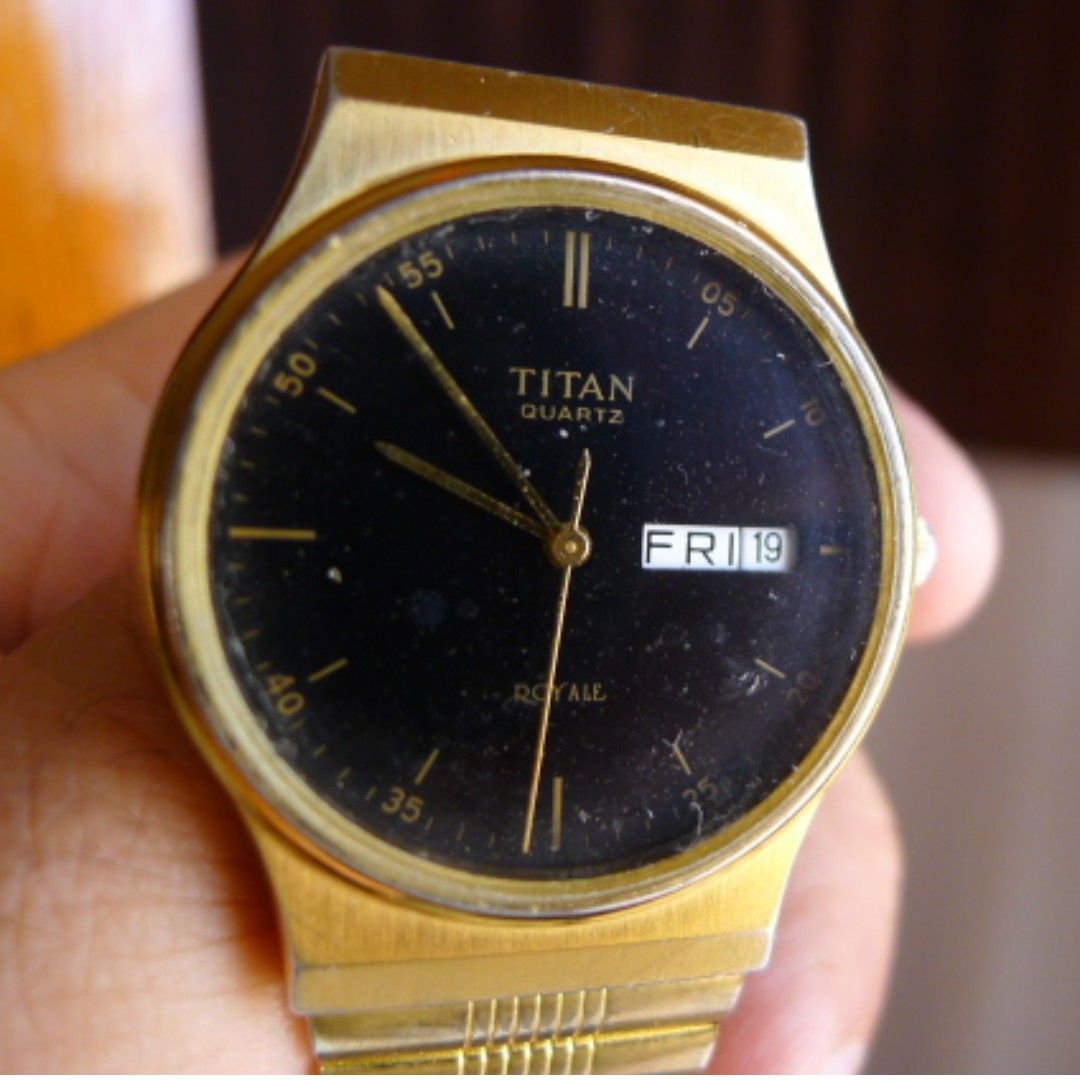 Titan Quartz Round Black Dial Watch Luxury Watches on Carousell