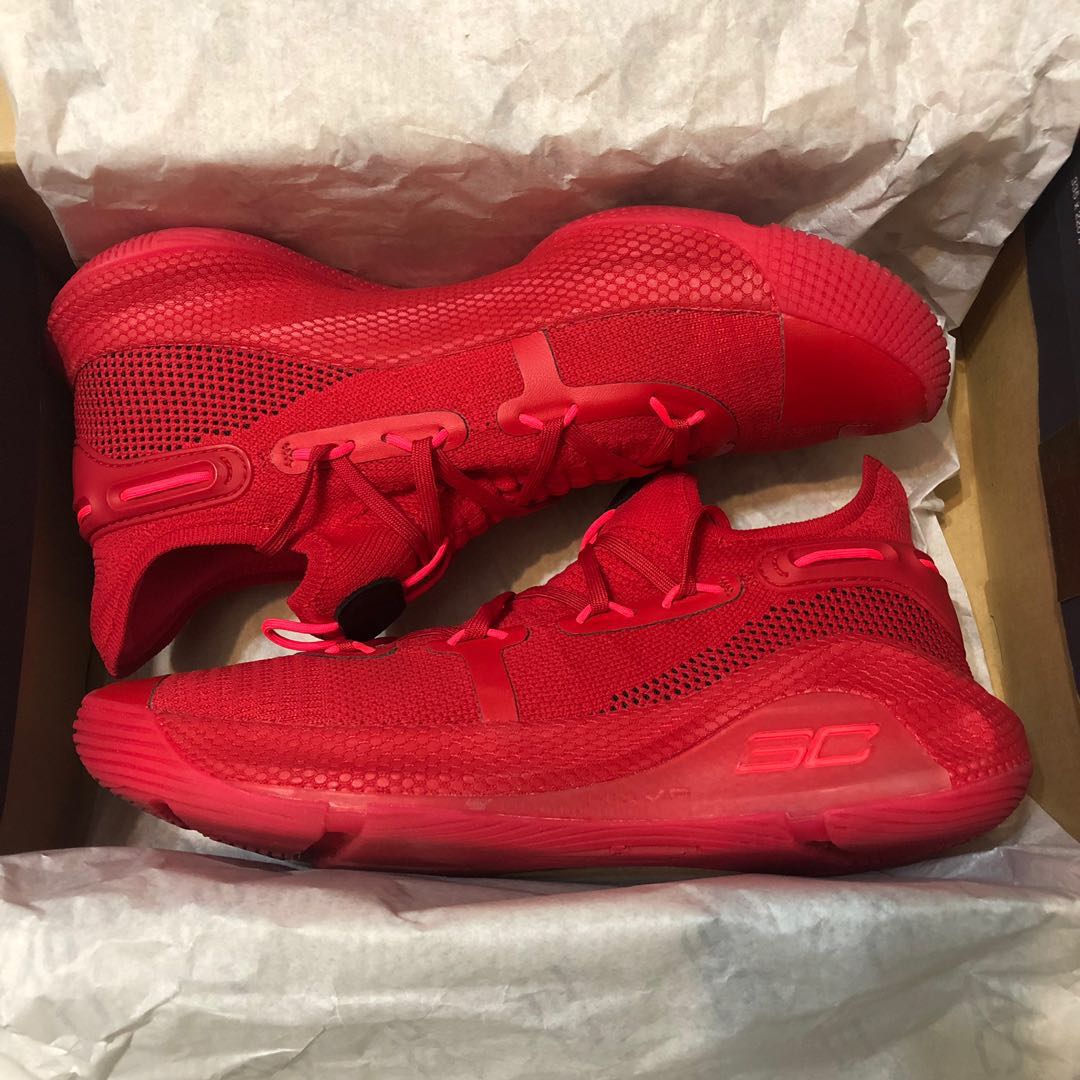 Under Armour Curry 6 Red US10, Sports 