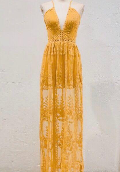 mustard yellow summer dress