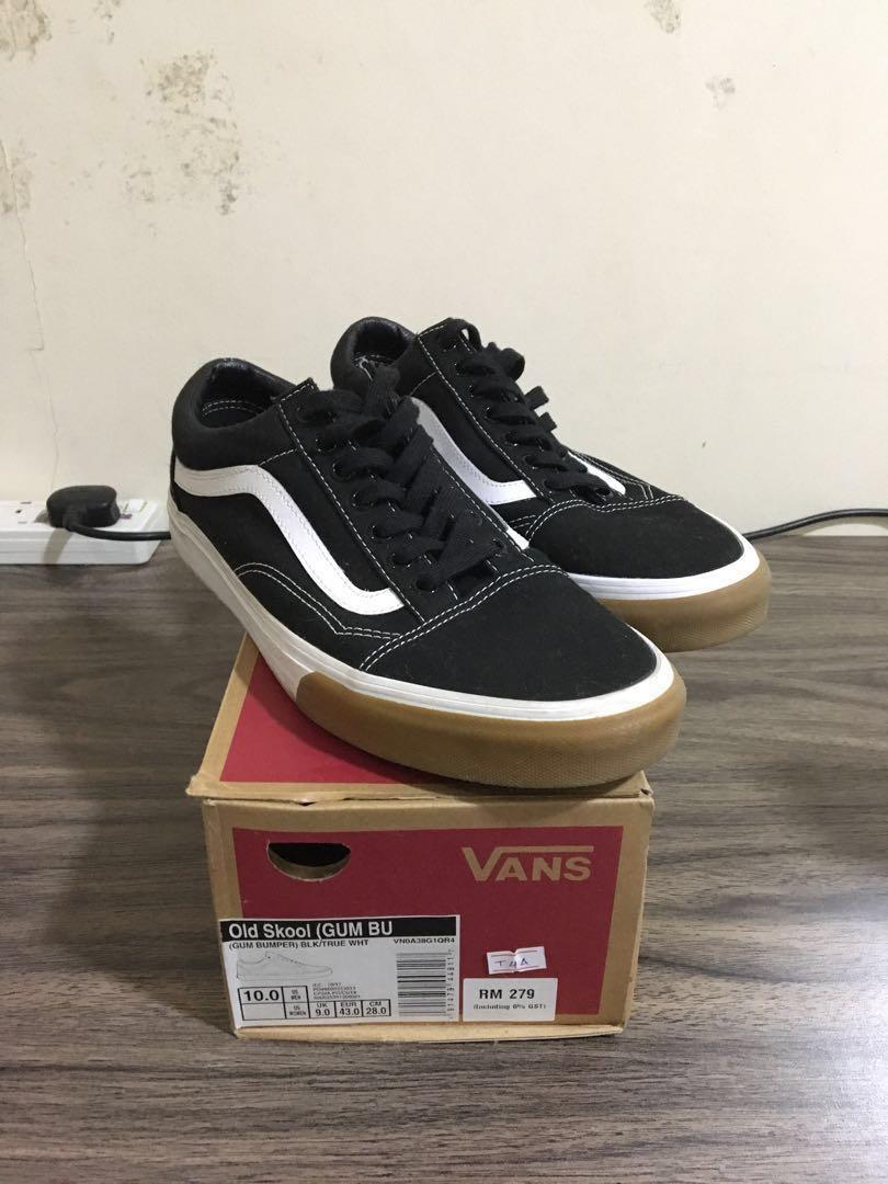 Vans old skool black gum best sale bumper