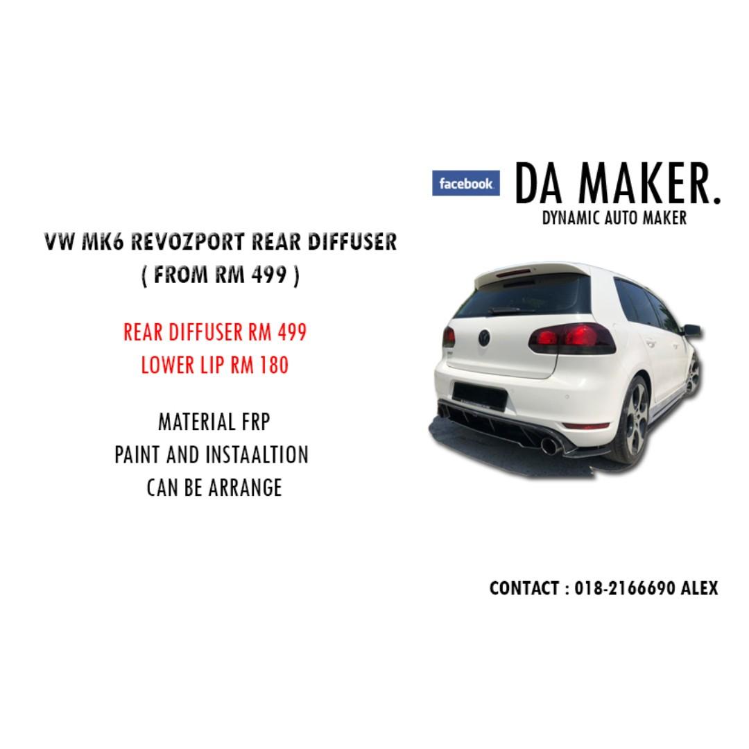 VW MK6 REVOZPORT REAR DIFFUSER, Auto Accessories on Carousell