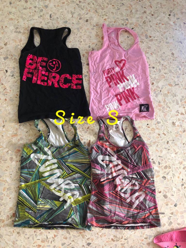 Zumba Tops (Category: Activewear) located in Singapore. Submitted by lydiac (Listing ID 229398091, Image 1). Description: Pre-loved zumba wear. One piece each in sizes S and M. Postage prices are based on 1 piece only. Goes by the weight. One piece by normal post is $1, registered mail have to add $2.24. If 2 piece, add $0.50. Pm me for more than 2 piece for the shipping cost. Thank you. .