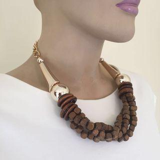 Kalung kayu manik new baru