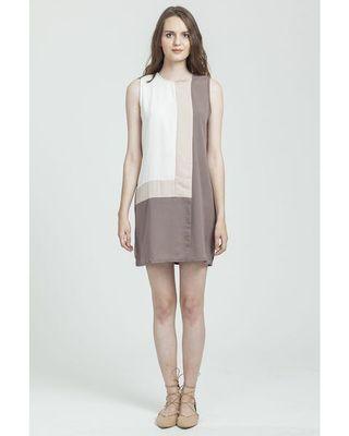 Colorblock Dress in Choco
