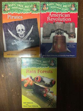 Children's Books Magic Tree House Research Guide Rain Forests American Revolution Pirates Will Osborne and Mary Pope Osborne