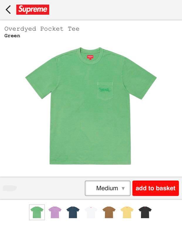 supreme overdyed tee ss19