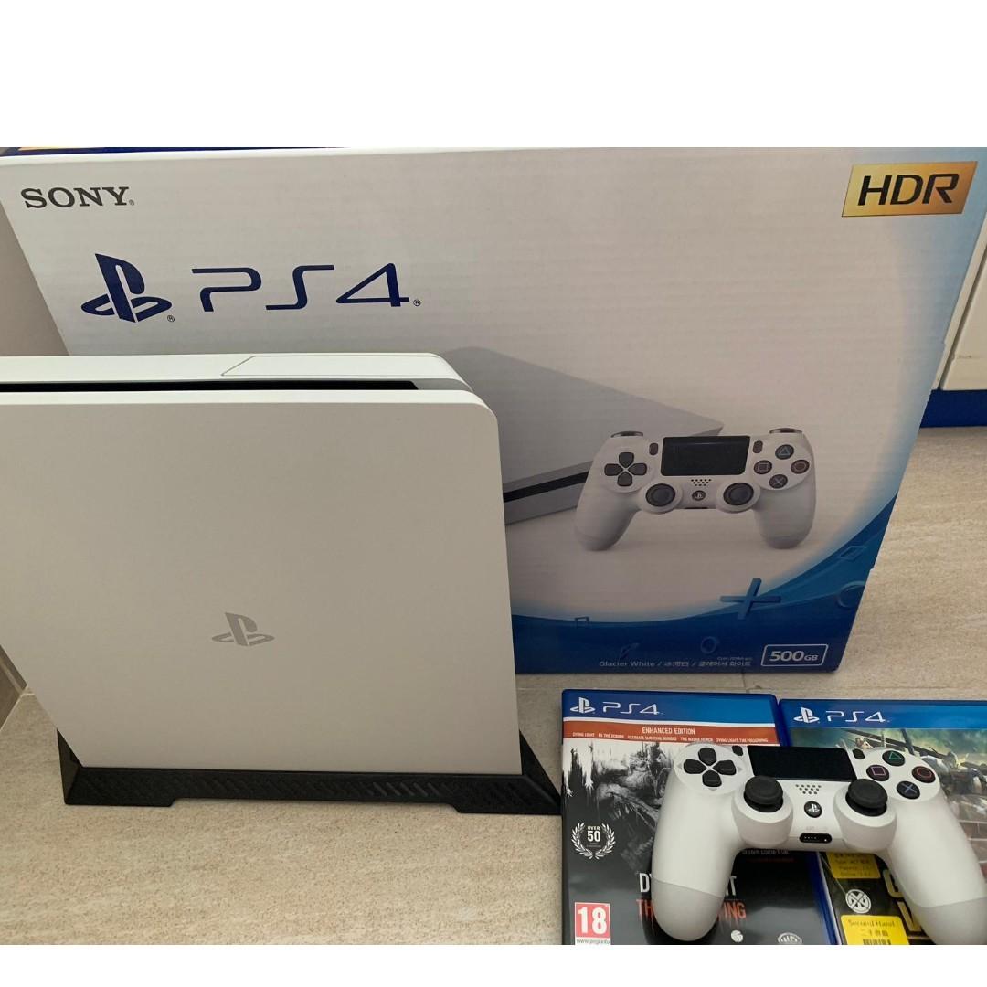 二手超新ps4 Slim 冰河白500gb 有盒有單包手制 2隻game 遊戲機 遊戲機器材 Carousell