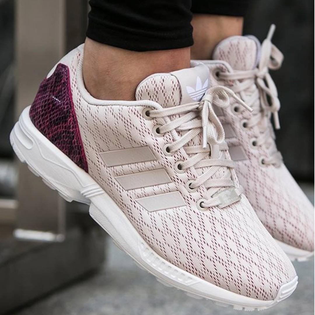 Adidas Originals ZX Flux Pearl Grey Joy Pink Women s Fashion Footwear Sneakers on Carousell