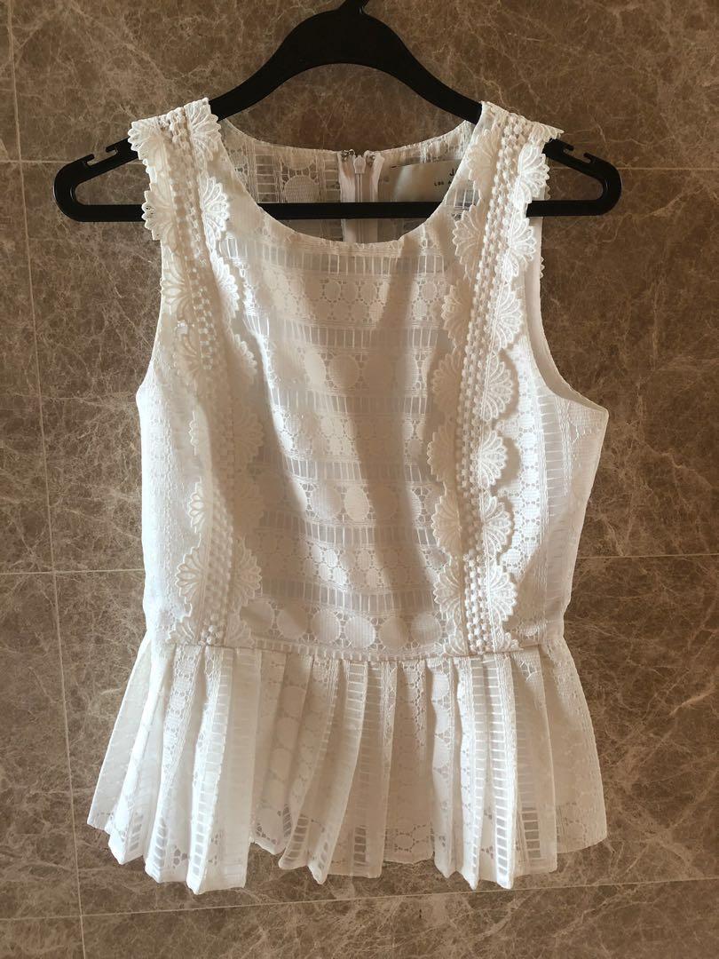 white lace peplum