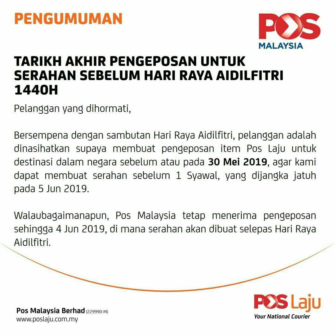 Announcement Pos Laju Raya2019 Everything Else Others On Carousell